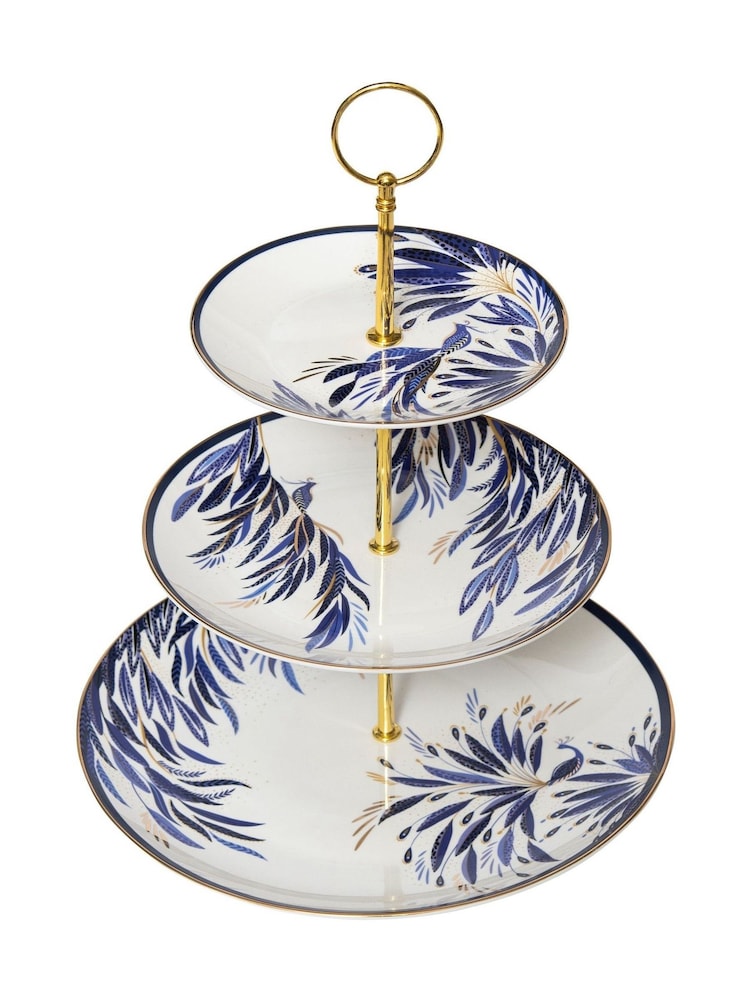 Sara Miller Blue Anniversary Feather Tail Cake Stand - Image 3 of 3 Sara Miller Blue Anniversary Feather Tail Cake Stand - Image 3 of 3