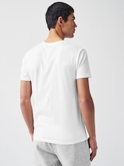 Vit - Vanlig passform 100% bomull V-ringning T-shirt i lager 2 Förp - Bild 3 av 7