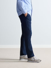 Navy Blue Slim Fit Nova Fides Italian Signature Chino Trousers - Image 3 of 11