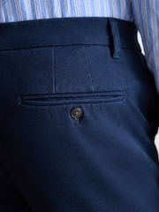 Navy Blue Slim Fit Nova Fides Italian Signature Chino Trousers - Image 7 of 11