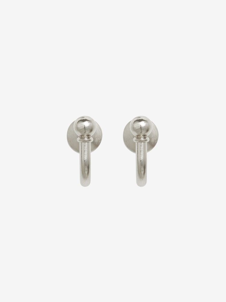 Set of 2 Brushed Silver Curtain Tie Back Hooks - Image 1 of 4 Set of 2 Brushed Silver Curtain Tie Back Hooks - Image 1 of 4