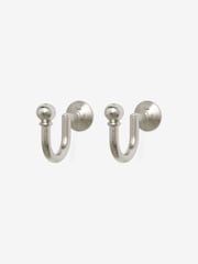 Set of 2 Brushed Silver Curtain Tie Back Hooks - Image 3 of 4