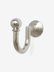 Set of 2 Brushed Silver Curtain Tie Back Hooks - Image 4 of 4