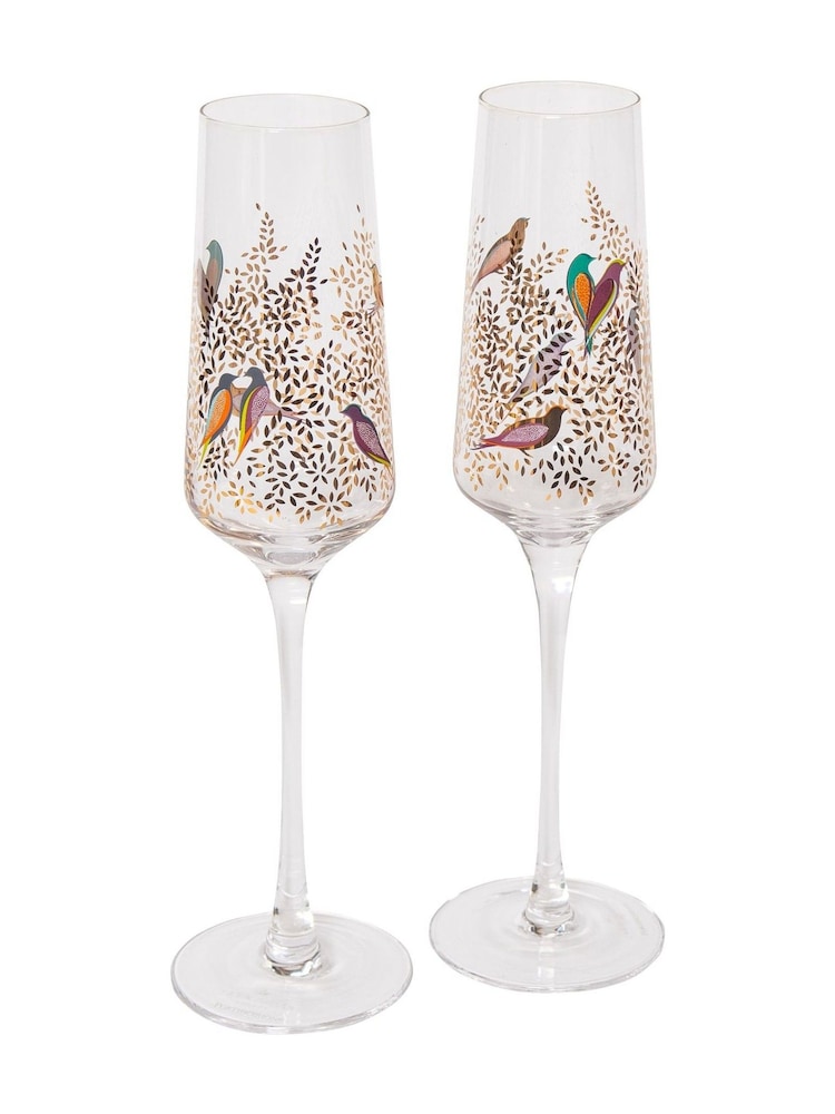 Sara Miller Set of 2 Gold Chelsea Champagne Flutes - Image 2 of 2