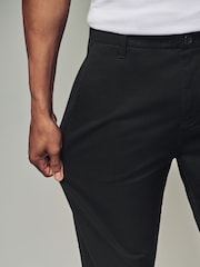 Black Regular Fit 100% Cotton Utility Style Chino Trousers - Image 9 of 10