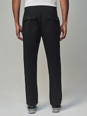 Black Regular Fit 100% Cotton Utility Style Chino Trousers - Image 7 of 10