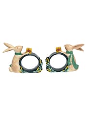 Sara Miller Set of 2 Blue Woodland Tales Rabbit Napkin Rings - Image 3 of 3
