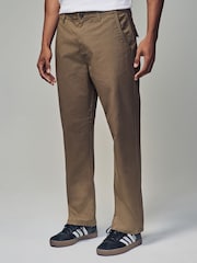 Tan Regular Fit 100% Cotton Utility Style Chino Trousers - Image 1 of 9
