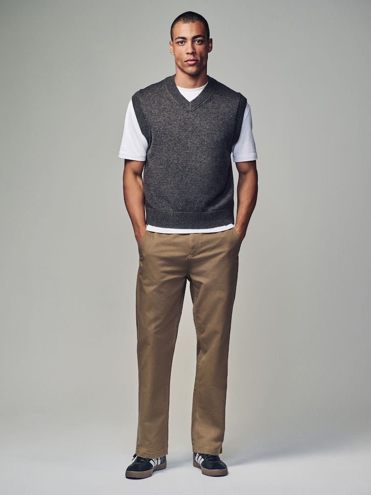 Tan Regular Fit 100% Cotton Utility Style Chino Trousers - Image 2 of 9