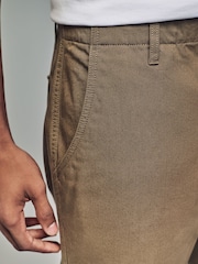 Tan Regular Fit 100% Cotton Utility Style Chino Trousers - Image 4 of 9