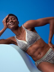 Naturana Black Non Wired Full Cup Bra in Leo Print - Image 2 of 3