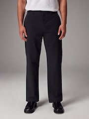 Black Straight Fit Utility Chino 100% Cotton Trousers - Image 1 of 1