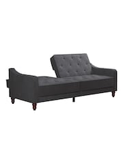 Novogratz Grey Vintage Velvet Tufted Futon Vintage Velvet Tufted Futon Sofa - Image 4 of 4