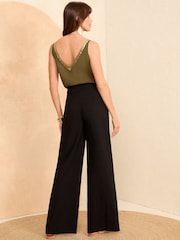 Love & Roses Black Tab Premium Wide Leg Tailored Trousers - Image 4 of 4