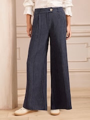 Love & Roses Navy Blue Petite Tailored Wide Leg Trousers - Image 1 of 5