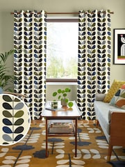 Orla Kiely Green 100% Cotton Stem Made To Measure Curtains - Image 1 of 9