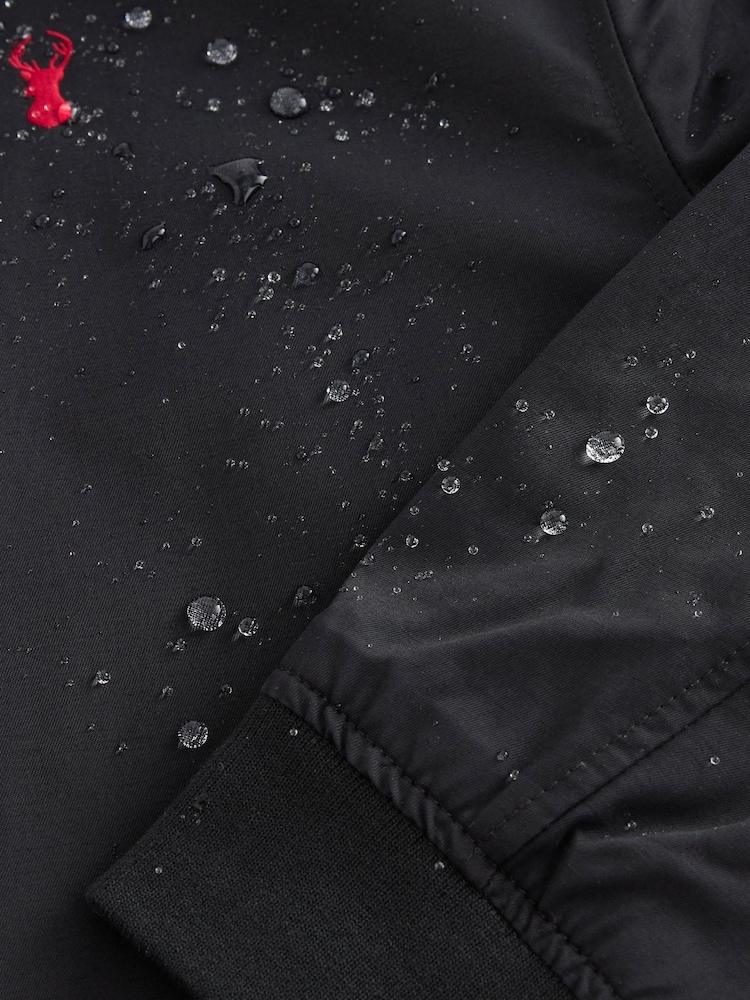 Black Shower Resistant Check Lining Harrington Jacket - Image 10 of 10