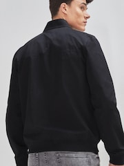 Black Shower Resistant Check Lining Harrington Jacket - Image 2 of 10