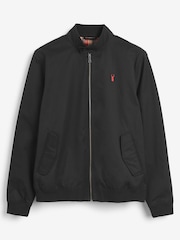 Black Shower Resistant Check Lining Harrington Jacket - Image 5 of 10