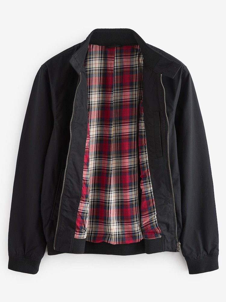 Noir - Veste Harrington à doublure Imperméable À carreaux - Image 6 of 10