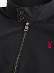 Black Shower Resistant Check Lining Harrington Jacket - Image 7 of 10