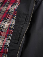 Black Shower Resistant Check Lining Harrington Jacket - Image 8 of 10