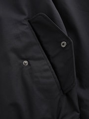 Black Shower Resistant Check Lining Harrington Jacket - Image 9 of 10