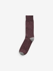 Navy/Burgundy Heavyweight Socks 4 Pack With Wool And Silk - Image 4 of 11