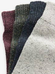 Navy/Burgundy Heavyweight Socks 4 Pack With Wool And Silk - Image 7 of 11