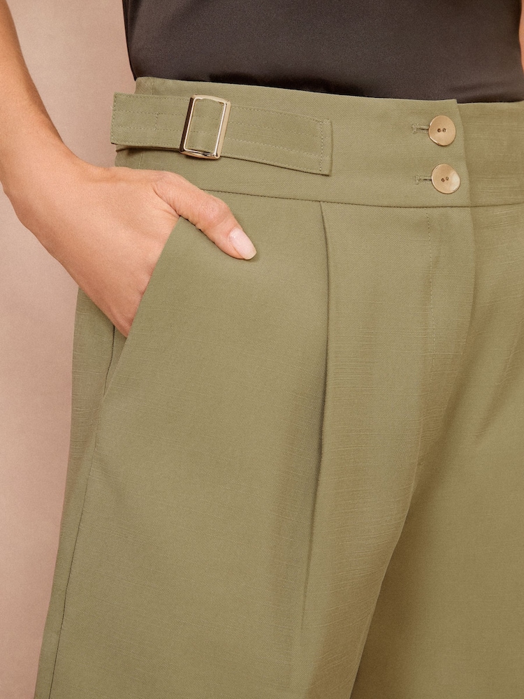 Love & Roses Green Tab Tailored Button Shorts - Image 2 of 4