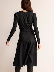 Boden Black Bella Ponte V-Neck Midi Dress - Image 2 of 5