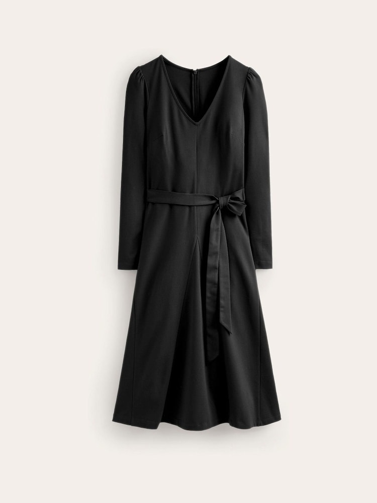 Boden Black Bella Ponte V-Neck Midi Dress - Image 5 of 5
