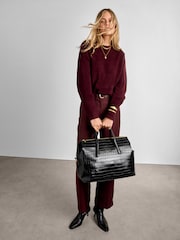 أسود شكل جلد تمساح - حقيبة كابينة مقصورة Milan من Katie Loxton - صورة 2 من 6