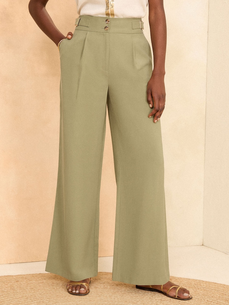 Love & Roses Green Tab Premium Wide Leg Tailored Trousers - Image 1 of 4 Love & Roses Green Tab Premium Wide Leg Tailored Trousers - Image 1 of 4