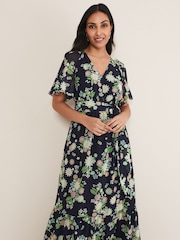 Phase Eight Blue Petite Petite Georgie Tiered Maxi Dress - Image 3 of 6