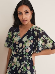Phase Eight Blue Petite Petite Georgie Tiered Maxi Dress - Image 4 of 6