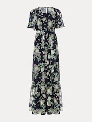 Phase Eight Blue Petite Petite Georgie Tiered Maxi Dress - Image 6 of 6