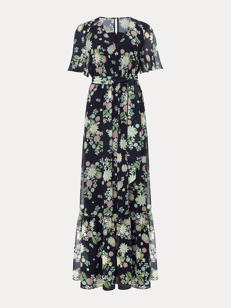 Phase Eight Blue Petite Petite Georgie Tiered Maxi Dress - Image 6 of 6