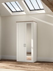 Wiemann White Truro Double Wood and Mirror Semi Fitted Wardrobe - Image 1 of 4