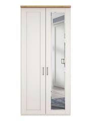 Wiemann White Truro Double Wood and Mirror Semi Fitted Wardrobe - Image 2 of 4
