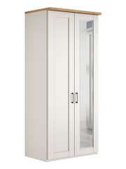 Wiemann White Truro Double Wood and Mirror Semi Fitted Wardrobe - Image 3 of 4