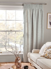 Natural Textured Fleck Pencil Pleat Curtains - Image 1 of 7