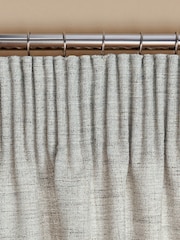 Natural Textured Fleck Pencil Pleat Curtains - Image 4 of 7