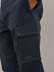 Navy Blue Slim Lightweight Stretch Cargo Utility Trousers - Image 13 of 15