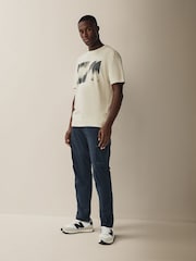 Navy Blue Slim Lightweight Stretch Cargo Utility Trousers - Image 3 of 10