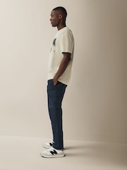 Navy Blue Slim Lightweight Stretch Cargo Utility Trousers - Image 4 of 10