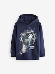 Navy Football Drippy Smile Graphic Hoodie (3-16yrs) - Image 1 of 3