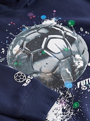 Navy Football Drippy Smile Graphic Hoodie (3-16yrs) - Image 3 of 3