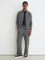 Reiss Mid Grey Melange Bryant 100% Cashmere Relaxed-Fit Joggers - Image 1 of 6