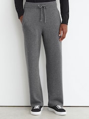 Reiss Mid Grey Melange Bryant 100% Cashmere Relaxed-Fit Joggers - Image 5 of 6